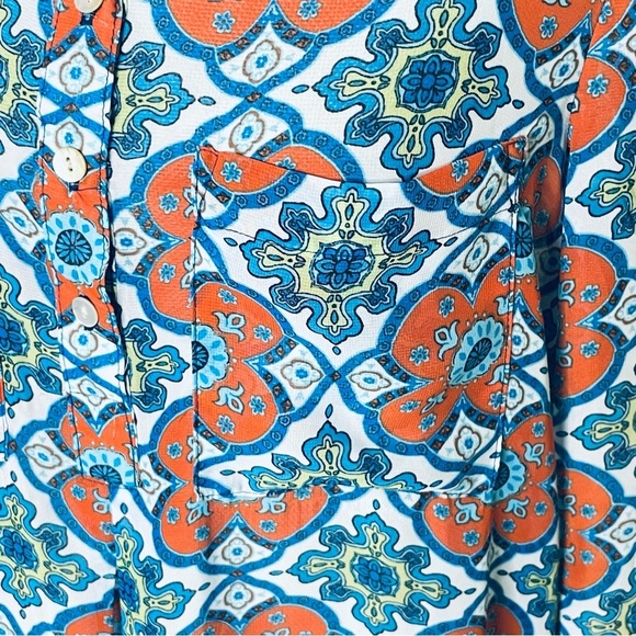 Anthropology Fig and Flower geometric floral print top size M - Picture 8 of 14